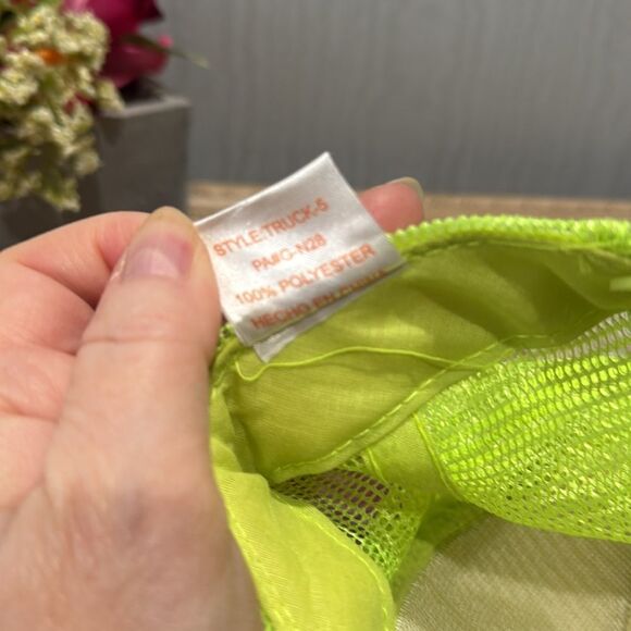 Dutch Bros Dutch Mafia Snap Back Mesh Cap Hat Unisex Neon Green Black OSFM - Picture 14 of 15